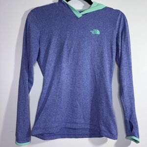 The North Face FlashDry Purple Hooded Long Sleeve Top Womens XS Thumbholes